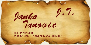 Janko Tanović vizit kartica